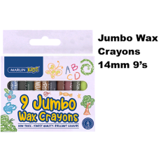 Marlin Jumbo Wax Crayons 14mm 9's